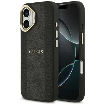 Guess Case for iPhone 17 HC MagSafe 4G PU Stripe Black