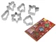 Steel Christmas Gingerbread Cookie Cutters Set, 6 pcs, Silver