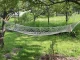 Woven Garden Hammock with Wooden Spreader Bars, 190x80 cm, 150 kg, White