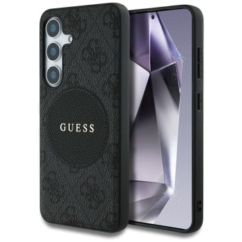 Guess 4G Round Patch Classic Logo MagSafe Case for Samsung Galaxy S25, Black