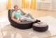 Inflatable velour armchair with footrest 130x99x76 cm INTEX 68564