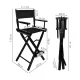 Folding Wooden Makeup Chair Beautylushh 25414, Professional Black Director’s Chair for Makeup Artists