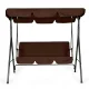 3-Seater Outdoor Garden Swing Steel Freestanding MultiGarden, Brown