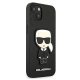Karl Lagerfeld iPhone 13 mini vāciņš Ikonik Karl\'s Patch Melns