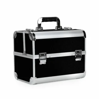 Aluminum Cosmetic Case CA34B Silver-Black