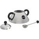 Alessi Sugar Bowl with Spoon 9097 B, Black/Silver
