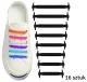 Silicone No-Tie Shoelaces, 16 Pcs, Black