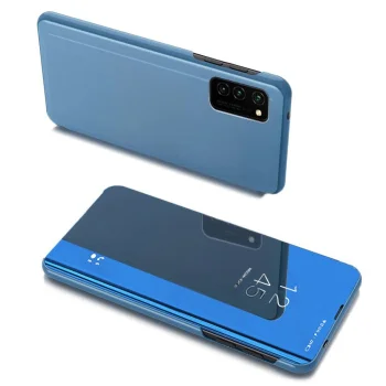 Clear View Case Flip Cover for Samsung Galaxy A03s (166.5), Blue