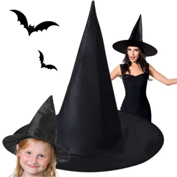 Witch Hat for Halloween Costume Accessory, Black