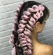 Kanekalon Synthetic Ombre Afro Braids for Hairstyles 60cm, Black-Pink