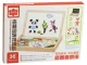 Ikonka Double-Sided Magnetic and Chalk Board with Puzzles