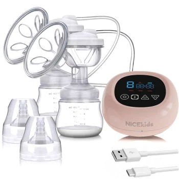 Nicekids 3-Phase Electric Breast Pump 2W1, BPA Free