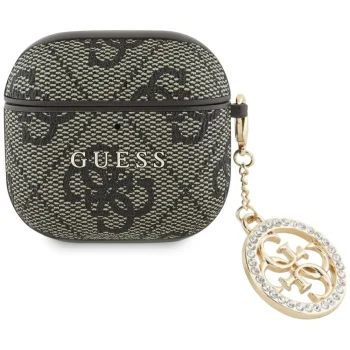 Guess 4G Strass Charm Case for Apple AirPods 4, Brown