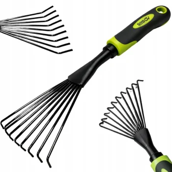 DIVODV Hand Rake for Garden, 38cm, Black/Green