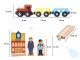 Wooden railway, car track + 70 pcs