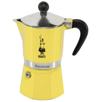 Bialetti Rainbow 3-Cup Espresso Maker, Yellow