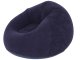 Inflatable Lounge Chair Velour Blow Up Pouffe for Relaxing, Navy Blue