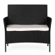 2-Seater Garden Sofa with Cushion Outdoor Bench MultiGarden, Black