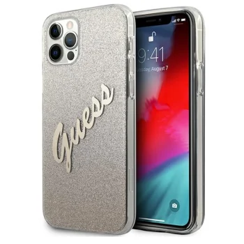 Apple iPhone 12 / 12 Pro 6.1'' Guess Gradient Script Case Cover (GUHCP12MPCUGLSGO), Gold