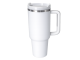 Large Insulated Tumbler with Handle and Straw 1.2L, White