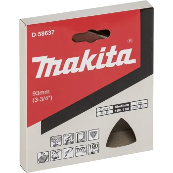 Makita Delta Sandpaper Wood K180, 93 mm, 10 pcs, Red