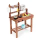 ECOTOYS Wooden Mud Kitchen for Kids Outdoor Play with Accessories