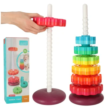 Sensory Pyramid - Rainbow Spiral with Gears