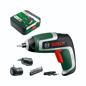 Bosch IXO 7 Set Cordless Screwdriver with Eccentric and Angle Attachments
