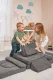 ECOTOYS Large Modular Kids Play Couch, 10-Piece 2-Seater Sofa, Grey