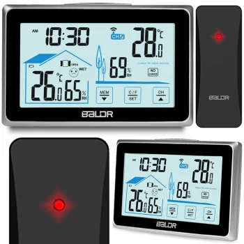 Baldr BD-910 Wireless Weather Station with Outdoor Sensor, Black