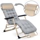 Sofotel Chillwell Folding Garden Sun Lounger with Cushion, Light Grey
