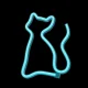 Neolia NNE24 Cat LED Neon Sign Turquoise