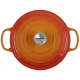 Le Creuset Signature Round Cast Iron Casserole 26 cm 5.3 L, Volcanic Orange