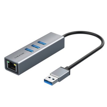 Premium Adapter Usb 3.0 - Usb 3.0 (3 Ports) + Rj45, 0.15M
