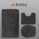 Ruhhy 3-Piece Non-Slip Bathroom Mat Set 24353, Grey