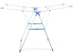 2-Tier Folding Clothes Drying Rack, White and Blue