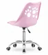 Swivel Home Office Desk Chair PRINT Faux Leather with Chrome Base, Pink