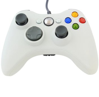 Wired gamepad for PC and Xbox 360 with vibration, white