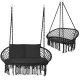 Double Macrame Hanging Chair Gardlov 300kg, Black