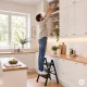 Folding 3-Step Steel Ladder with Safety Lock ModernHome, Black