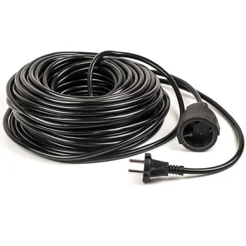 Extension Cord 30m, 1 Socket, 2x1.0mm2, Black