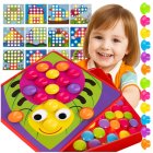 Montessori Button Art Toy for Toddlers Mosaic Peg Board 26107