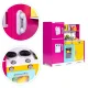 Large wooden play kitchen for children with opening fridge, oven and microwave, ECOTOYS, colorful