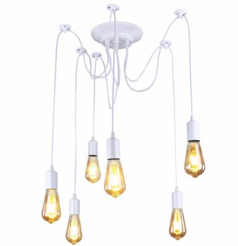 Ceiling chandelier with 6 E27 sockets, white