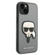 Karl Lagerfeld Saffiano Karl\'s Head Patch Case for iPhone 14 - Silver