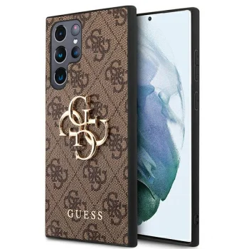 Guess Samsung Galaxy S22 Ultra Case 4G Big Metal Logo, Brown