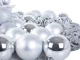 Christmas Tree Baubles Set 100 pcs + Star, Silver
