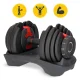 4FIZJO Adjustable Dumbbell 16 kg with Stand, Black