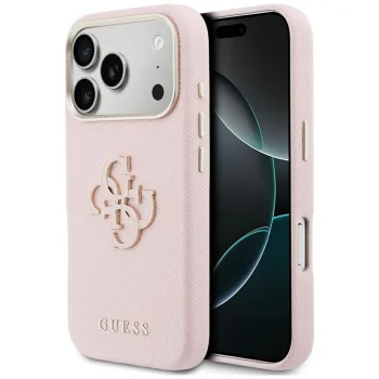 Guess FW Resin Logo Case for Apple iPhone 17 Pro Max, Pink