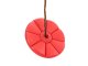 Children\'s garden swing with round plastic seat and adjustable rope red